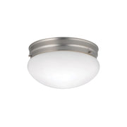Kichler Ceiling Space 9in 2-Light Flush Mount | Utilitarian Brushed Nickel and White Glass | Hallway & Bathroom | 9 x 5 in | Model 209NI