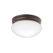 Kichler Ceiling Space 9in 2-Light Flush Mount | Utilitarian Olde Bronze and White Glass | Bedroom & Hallway | 9 x 5 in | Model 209OZ