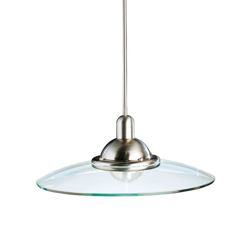Kichler Galaxie 22in 1-Light Pendant | Contemporary Brushed Nickel and Clear Glass | Kitchen Island & Living Room | 22 x 22 x 10 in | Model 2640NI