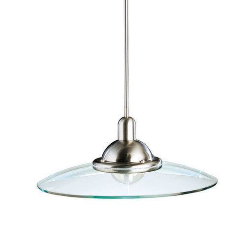Kichler Galaxie 22in 1-Light Pendant | Contemporary Brushed Nickel and Clear Glass | Kitchen Island & Living Room | 22 x 22 x 10 in | Model 2640NI