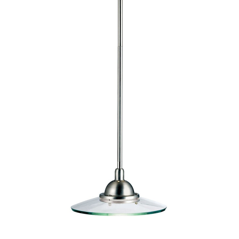 Kichler Galaxie 10in 1-Light Mini Pendant | Modern Brushed Nickel and Clear Glass | Kitchen Island & Dining Room | 10 x 5 in | Model 2641NI
