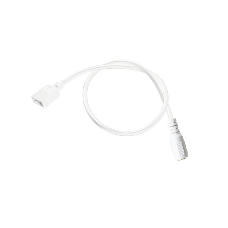 Kichler 2ft Supply Lead | White Plastic LED Tape Accessory | Low-Voltage 24V Connection | Damp Location Rated | Model 2SL2WH