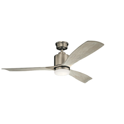 Kichler Ridley II 52in LED Ceiling Fan | Antique Pewter Steel with Weathered White Blades | Living Room & Bedroom | 52 x 16.25 in | Model 300027AP