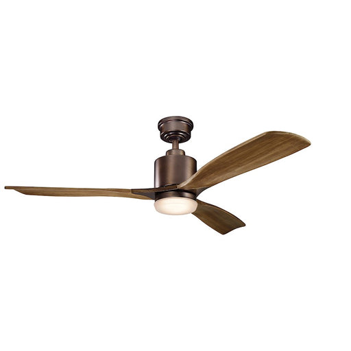 Kichler Ridley II 52in Ceiling Fan with Light | Transitional Oil Brushed Bronze and Etched Opal Glass | Living Room & Bedroom | Model 300027OBB