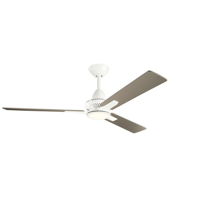 Kichler Kosmus 52in Ceiling Fan | Contemporary Matte White Steel | Living Room & Bedroom | 52 x 52 x 15 in | Model 300031MWH