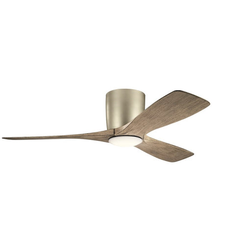 Kichler Volos 48in Ceiling Fan | Contemporary Brushed Nickel Steel | Bedroom & Living Room | 48 x 48 x 10 in | Model 300032NI