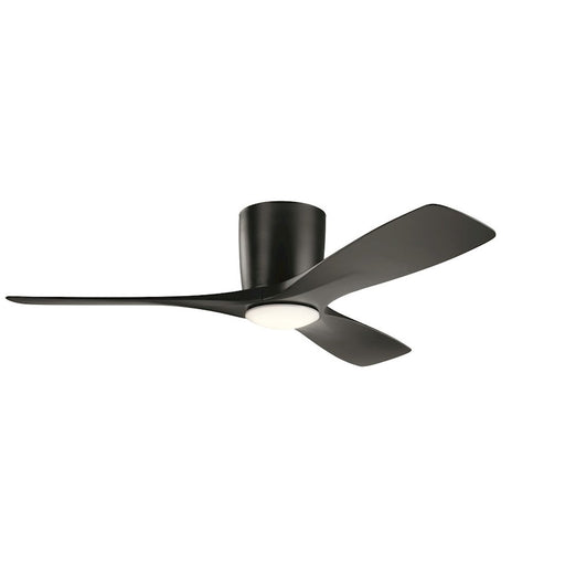 Kichler Volos 48in Ceiling Fan | Transitional Satin Black Steel | Living Room & Bedroom | 48 x 48 x 10.25 in | Model 300032SBK