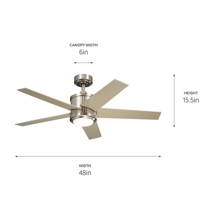 Kichler Brahm Ceiling Fan, Etched Cased Opal