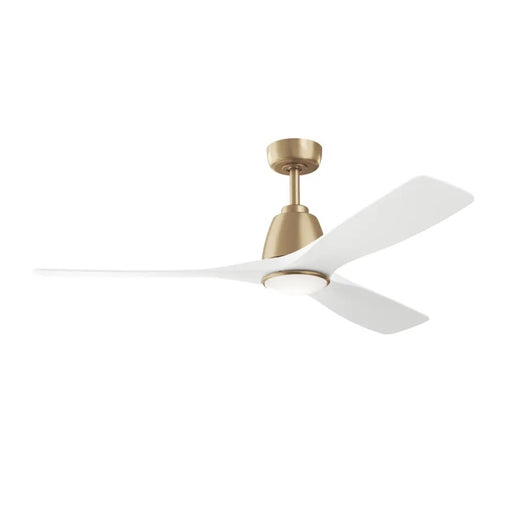 Kichler Volos II 54in Ceiling Fan | Champagne Bronze Steel and Matte White Blades | Modern/Contemporary | 1742 lm, 3000K, Dimmable | Model 300054-CPZ
