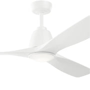 Kichler Volos II 54in 3-Blade Ceiling Fan | Matte White Steel and White Blades | Living Room & Bedroom | 1742 Lumens, 3000K | Model 300054-MWH