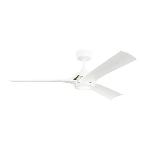 Kichler Veetra 56in 3-Blade Ceiling Fan | Modern Matte White and White Blades | Living Room & Bedroom | 14.5 in H | Model 300056-MWH