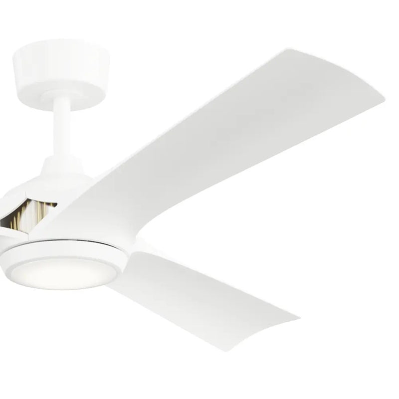 Kichler Veetra 56in 3-Blade Ceiling Fan | Modern Matte White and White Blades | Living Room & Bedroom | 14.5 in H | Model 300056-MWH