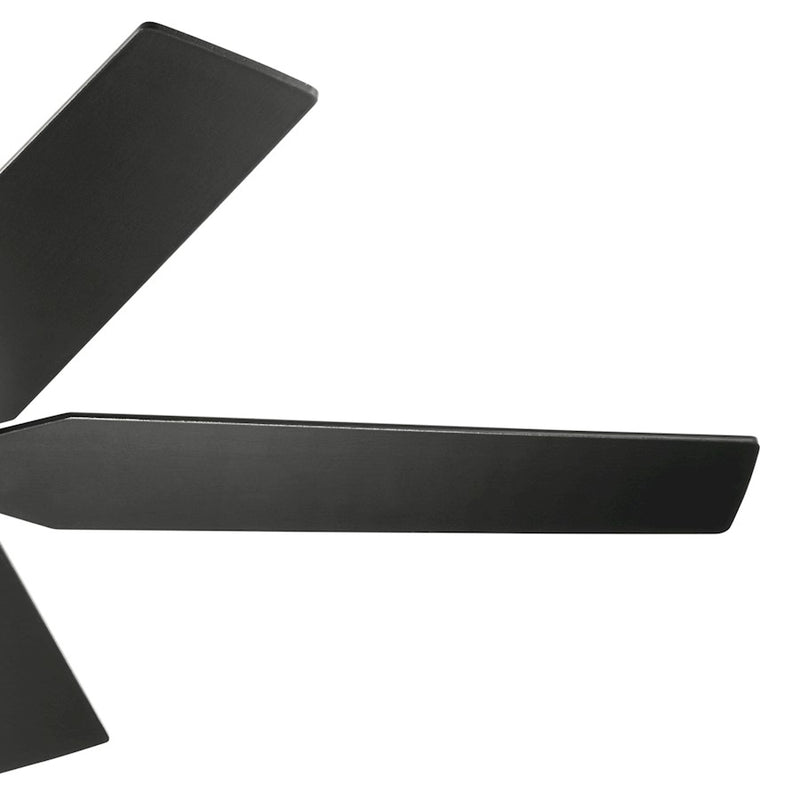 Kichler Maeve 52in LED Ceiling Fan | Scandinavian Satin Black Steel | Living Room & Bedroom | 15in H, Integrated 17W LED | Model 300059SBK