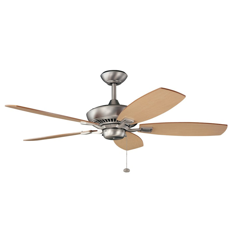 Kichler Canfield 52in Ceiling Fan | Traditional Brushed Nickel and Cherry/Light Walnut Reversible Blades | Living Room & Bedroom | Model 300117NI