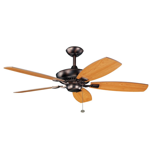 Kichler Canfield 52in Ceiling Fan | Traditional Oil Brushed Bronze and Cherry/Light Walnut Blades | Living Room & Bedroom | Model 300117OBB