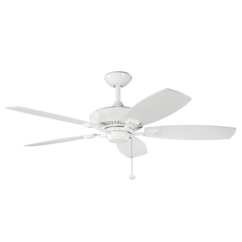 Kichler Canfield 52in Ceiling Fan | Traditional White Steel | Living Room & Bedroom | 5 Blades 14° Pitch 172mm Motor | Model 300117WH