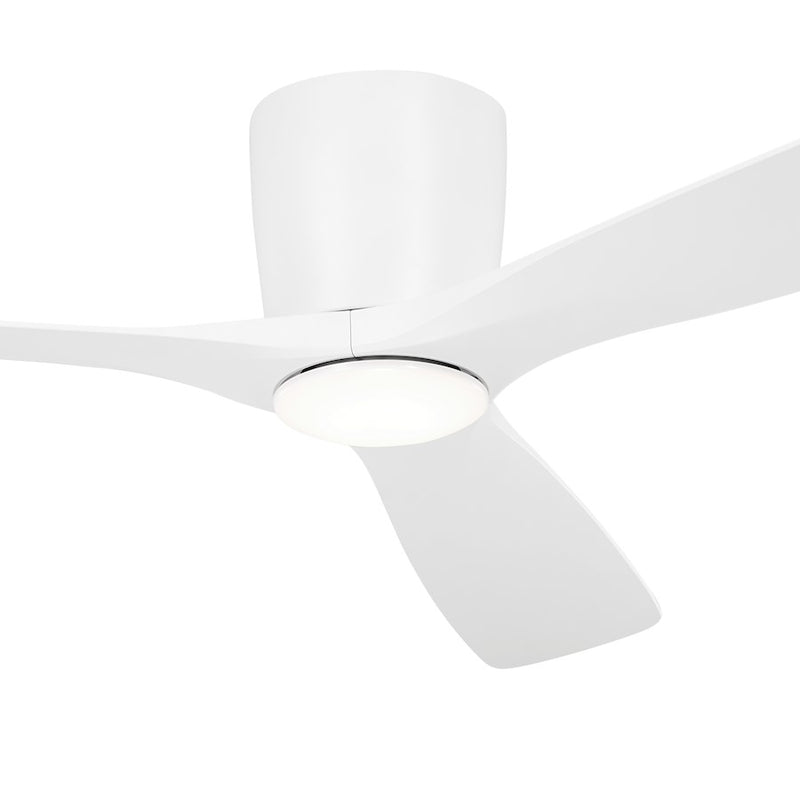 Kichler Volos 54in Ceiling Fan | Matte White with Integrated LED | Living Room & Bedroom | 48 x 10.4 in | Model 300154MWH