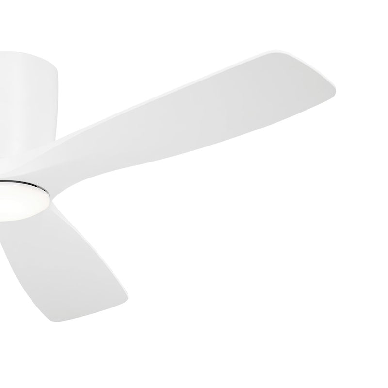 Kichler Volos 54in Ceiling Fan | Matte White with Integrated LED | Living Room & Bedroom | 48 x 10.4 in | Model 300154MWH