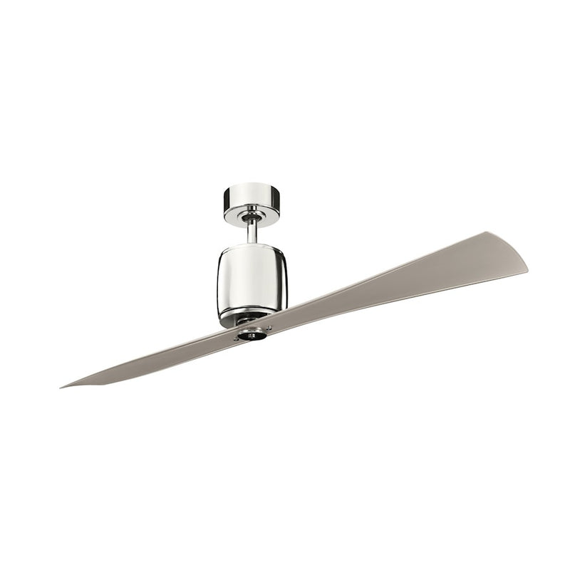 Kichler Ferron 60in Ceiling Fan | Contemporary Polished Nickel and Champagne Blades | Living Room & Bedroom | 60 x 60 x 16 in | Model 300160PN