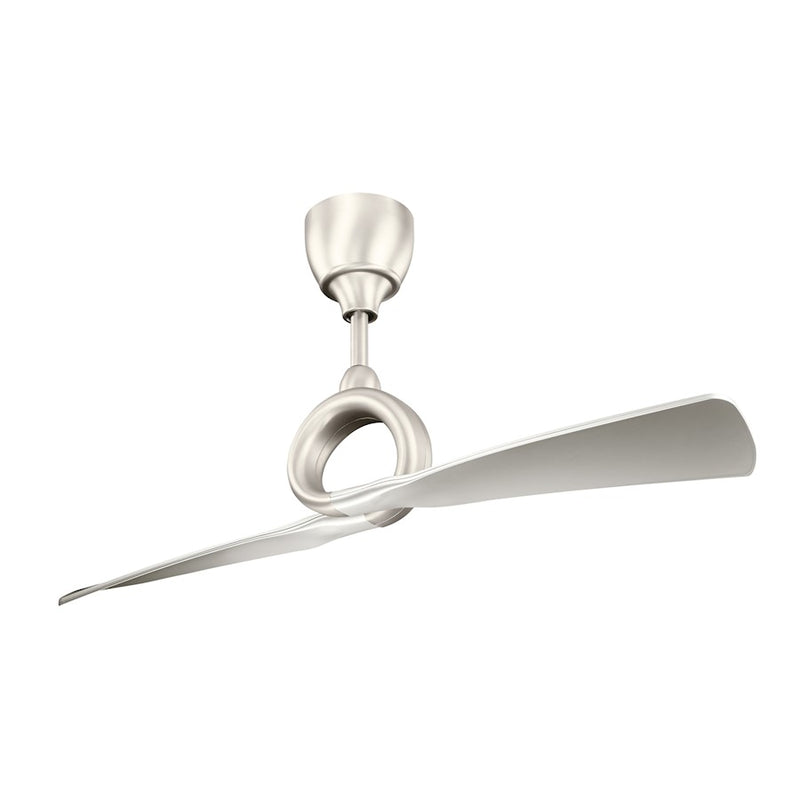 Kichler Link 54in Ceiling Fan | Brushed Nickel Steel with Silver Blades | Contemporary Living Room & Bedroom | 54 x 24.25 in | Model 300168NI