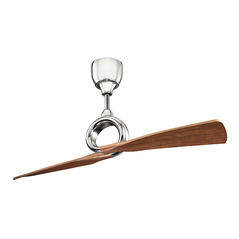 Kichler Link 54in Ceiling Fan | Contemporary Polished Nickel and Walnut Blades | Living Room & Bedroom | 54 x 24.25 in | Model 300168PN