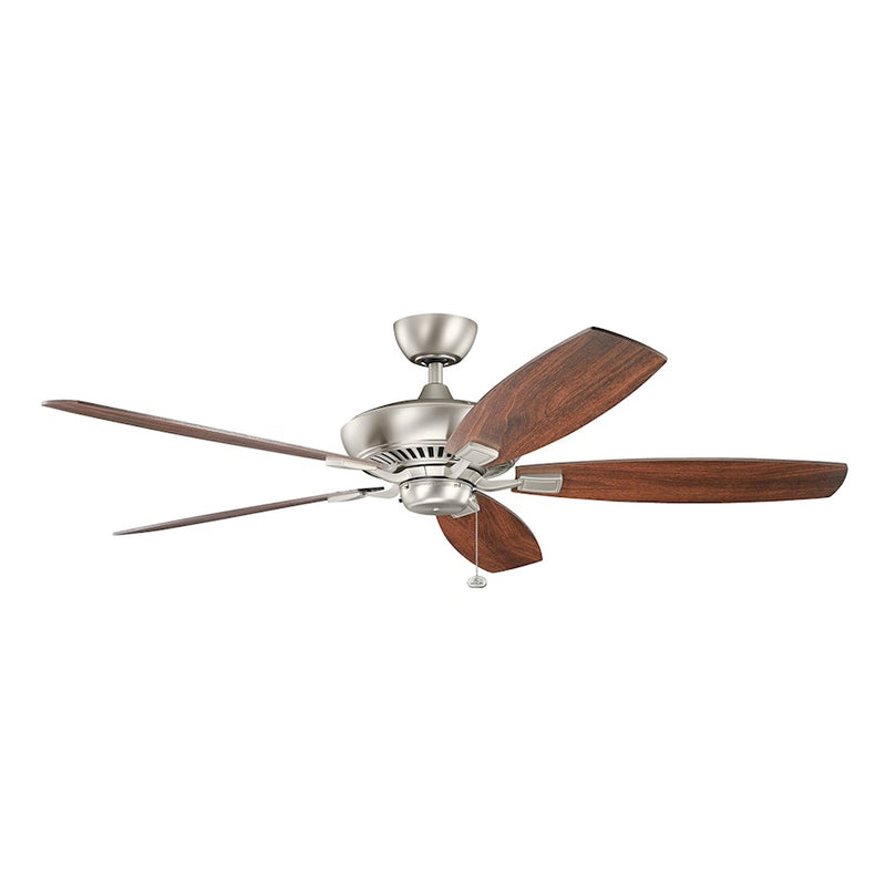 Kichler Canfield 60in XL Ceiling Fan | Brushed Nickel and Walnut/Cherry Blades | Living Room & Bedroom | 60 x 60 x 14 in | Model 300188NI