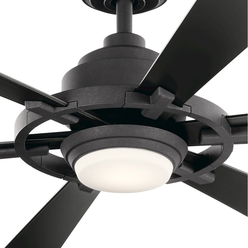 Kichler Iras 52in LED Ceiling Fan | Farmhouse Weathered Zinc Steel | Living Room & Bedroom | 52in Blade Span, 14in H | Model 300241WZC