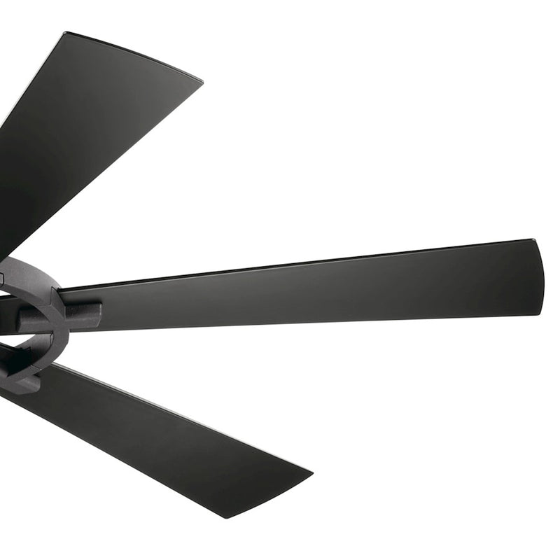 Kichler Iras 52in LED Ceiling Fan | Farmhouse Weathered Zinc Steel | Living Room & Bedroom | 52in Blade Span, 14in H | Model 300241WZC