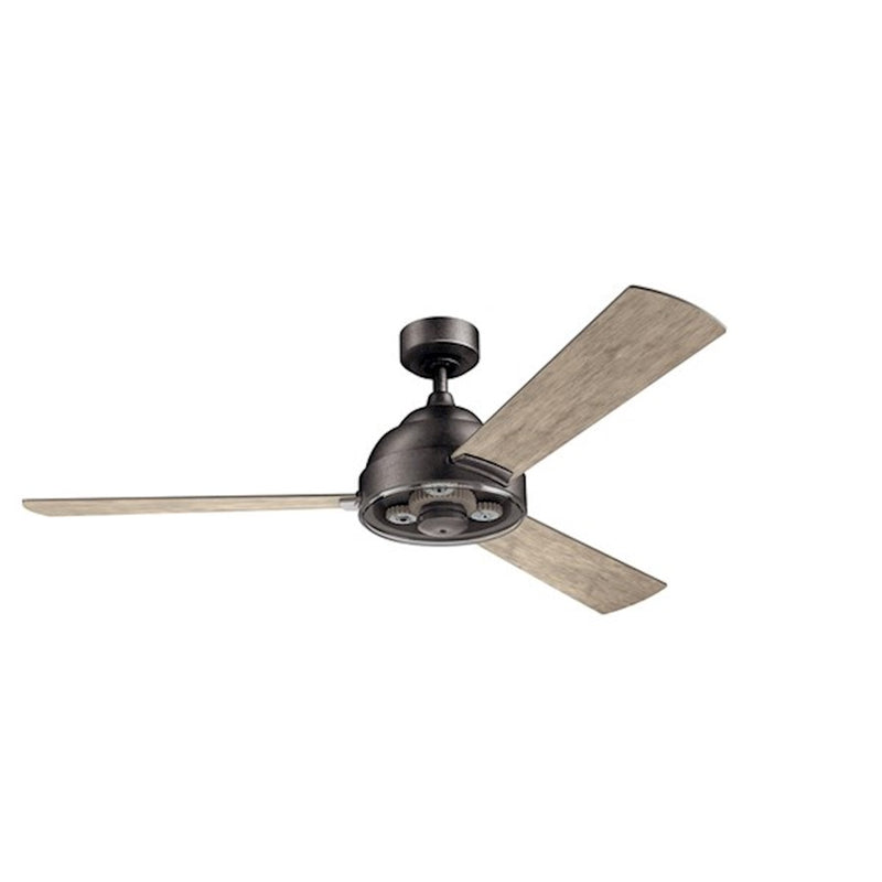 Kichler Pinion 60in Ceiling Fan | Industrial Anvil Iron and Distressed Antique Gray Blades | Living Rooms & Great Rooms | Model 300253AVI
