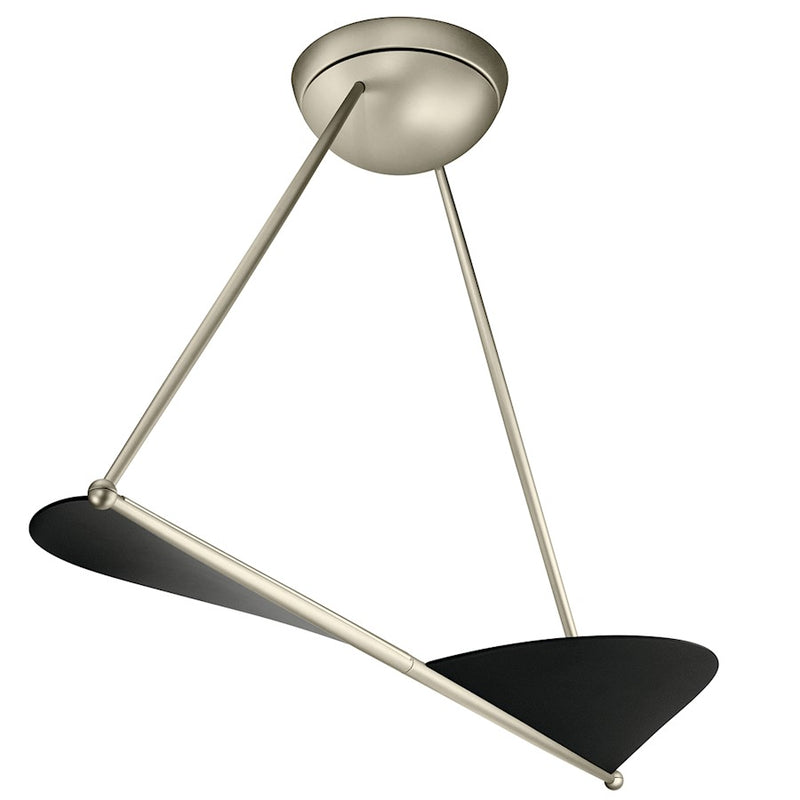 Kichler Kyte 50in Ceiling Fan | Brushed Nickel and Black Steel Blades | Living Room & Bedroom | 50 x 50 x 36 in | Model 300254NI7