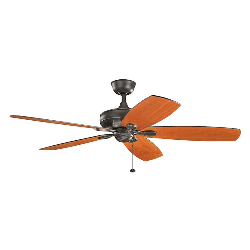 Kichler Ashbyrn 60in Ceiling Fan | Transitional Olde Bronze and Medium Walnut/Cherry Blades | Living Room & Bedroom | 60 x 60 x 12 in | Model 300269OZ