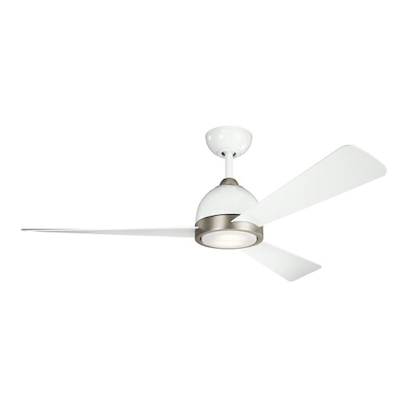 Kichler Incus 56in LED Ceiling Fan | White Steel and White Blades | Living Room & Bedroom | 56 x 56 x 13.75 in | Model 300270WH