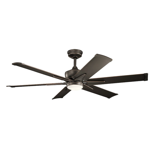 Kichler Szeplo Patio 60in LED Fan | Transitional Olde Bronze Steel and Etched Opal Glass | Covered Patio & Living Room | Model 300300OZ