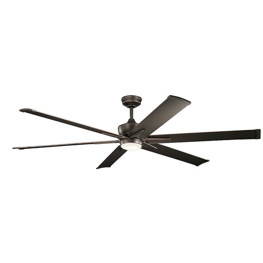 Kichler Szeplo Patio 80in LED Fan | Transitional Olde Bronze and Etched Opal Glass | Covered Patio & Large Room | 80 x 80 x 16 in | Model 300301OZ