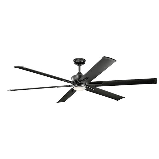 Kichler Szeplo Patio 80in LED Ceiling Fan | Transitional Satin Black and Etched Opal Glass | Covered Patio & Outdoor Living | Model 300301SBK