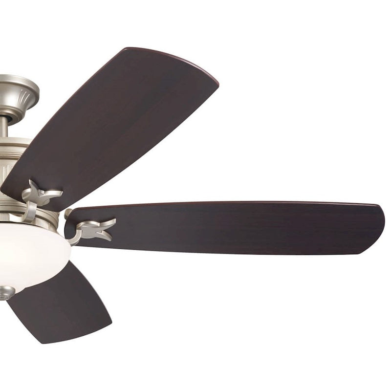 Kichler Crescent 56in Ceiling Fan with Light | Traditional Olde Bronze and Gold Highlights with Walnut Blades | Living Rooms | Model 300325OZ