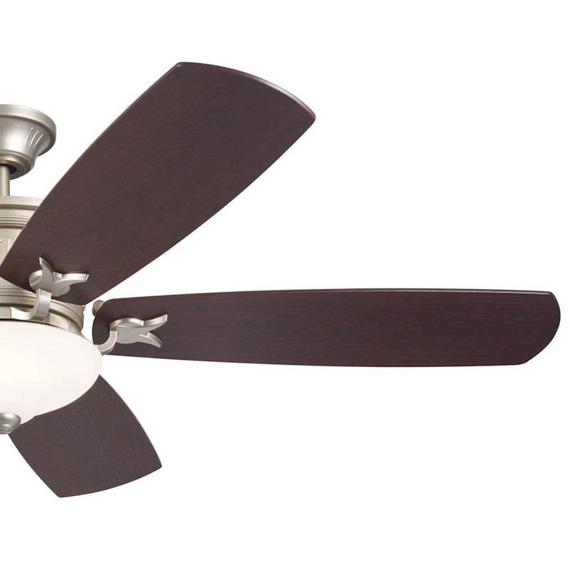 Kichler Crescent 56in Ceiling Fan with Light | Traditional Olde Bronze and Gold Highlights with Walnut Blades | Living Rooms | Model 300325OZ