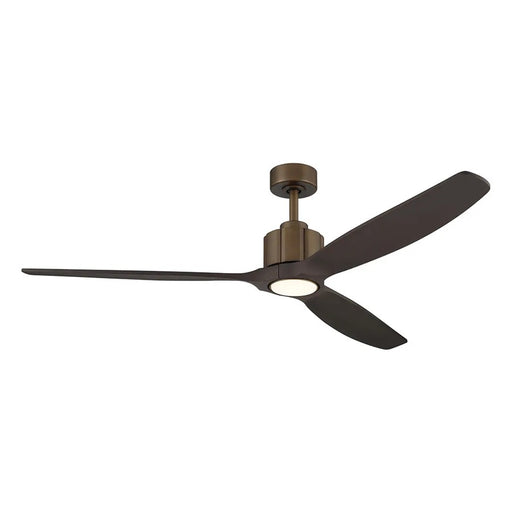 Kichler Calyx 60in 3-Blade Ceiling Fan | Modern Heritage Brushed Bronze and Satin Natural Bronze Wood Blades | Living Room | Model 300360-HBB