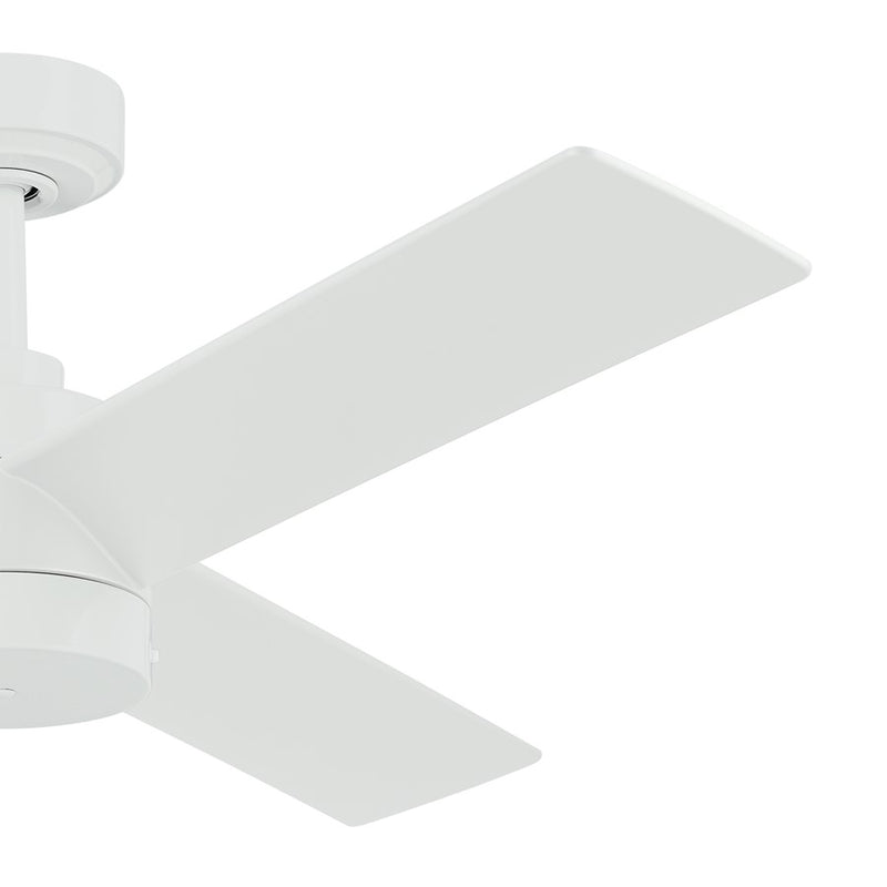 Kichler Spyn Lite 52in Ceiling Fan | Modern Industrial Matte White Steel | Bedroom & Living Room | 52in Blade Span, 14in H | Model 300375MWH
