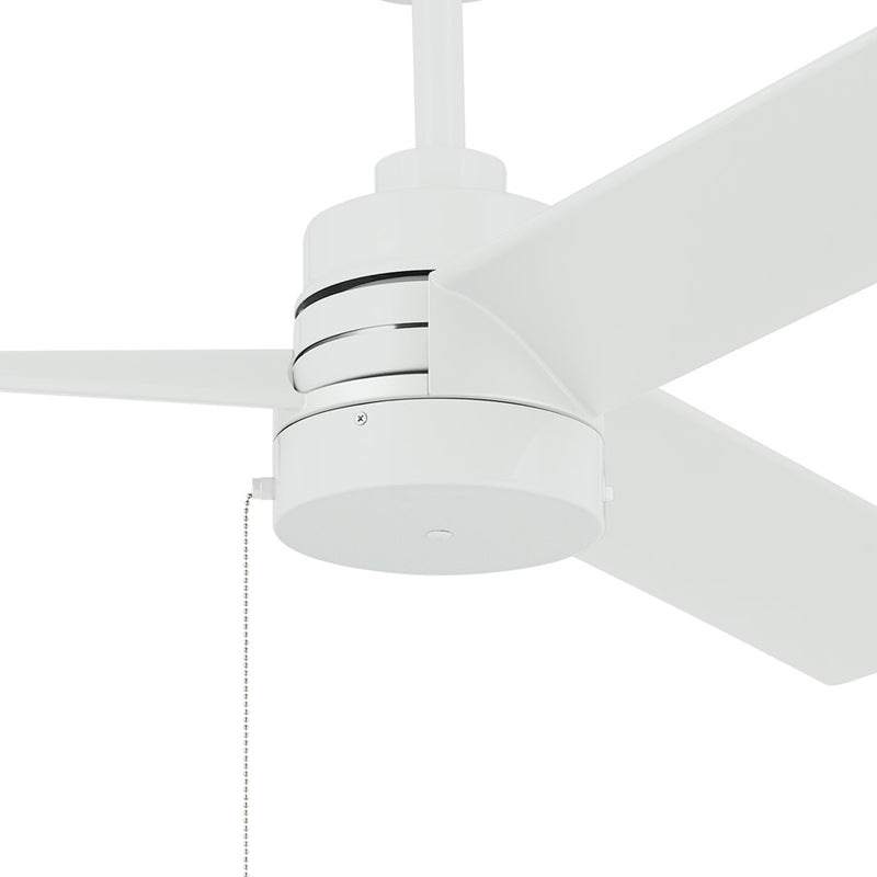 Kichler Spyn Lite 52in Ceiling Fan | Modern Industrial Matte White Steel | Bedroom & Living Room | 52in Blade Span, 14in H | Model 300375MWH
