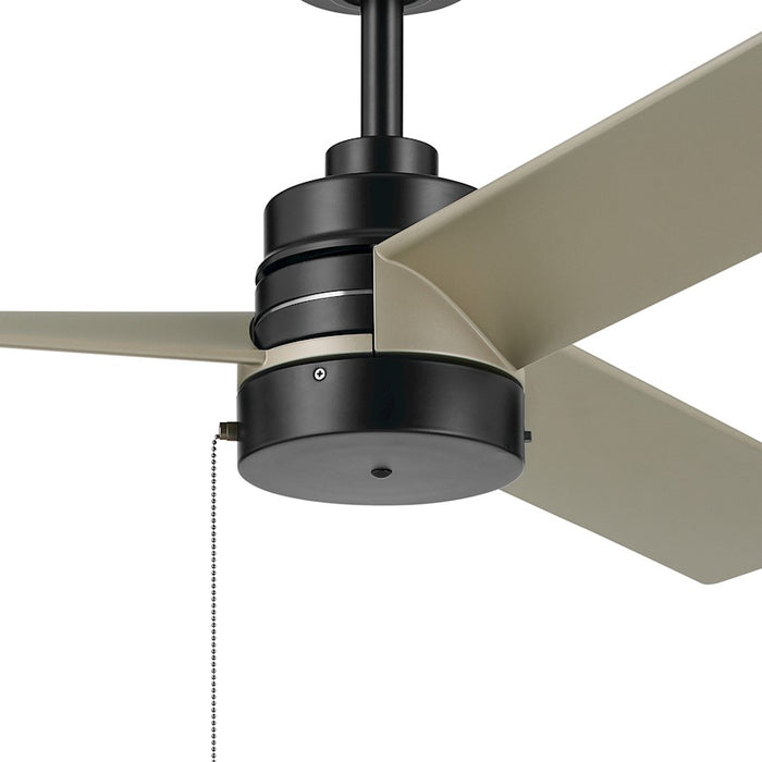 Kichler 52" Spyn Lite Ceiling Fan, Satin Black/Satin Black