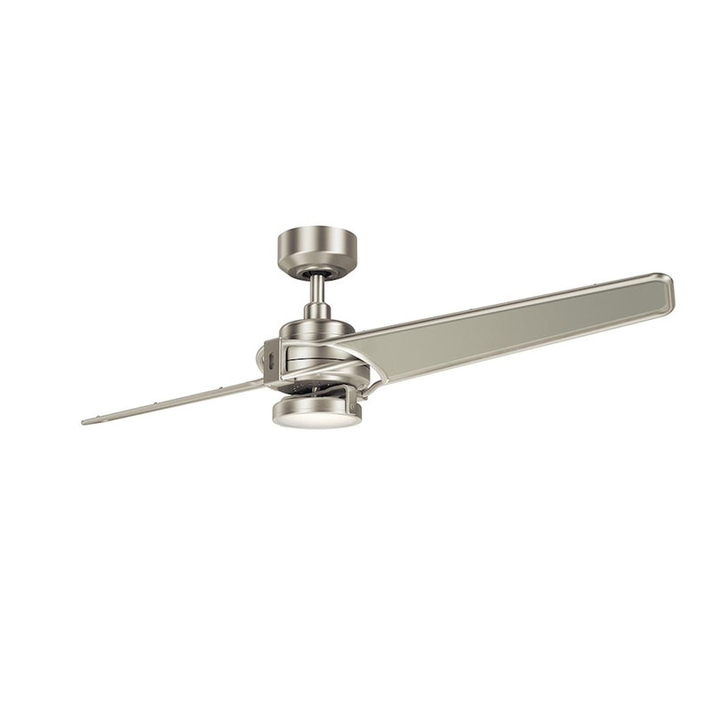 Kichler Xety 56in Ceiling Fan with LED Light | Brushed Nickel and Champagne Blades | Living Room & Bedroom | 56 x 56 x 14 in | Model 300702NI