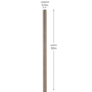 Kichler 30in Accessory Stem | Lacquered Bronze Brass Ceiling Fan Extension | Extend Fixture Height | 30 in L | Model 3039LBZ