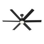 Kichler Solen 65in 6-Blade Ceiling Fan | Modern Matte Black | Covered Patio & Large Room | 16.5in H | Model 310065-BK