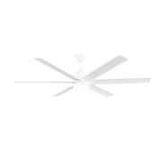 Kichler Solen 65in 6-Blade Ceiling Fan | Modern Matte White Steel with Integrated LED | Wet-Rated for Covered Patios & Outdoor | Model 310065-MWH