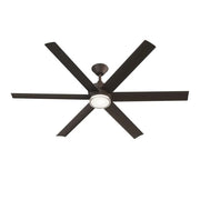 Kichler Solen 65in 6-Blade Ceiling Fan | Modern Satin Natural Bronze Steel | Covered Patio & Large Living Room | 16.5in H, 65in | Model 310065-SNB