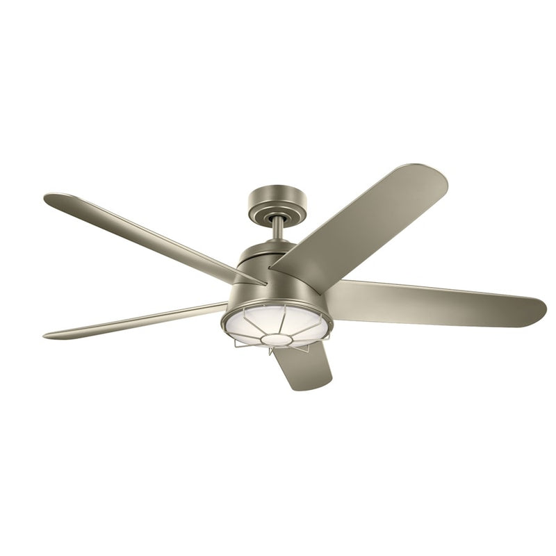 Kichler Daya 54in 1-Light LED Ceiling Fan | Coastal Satin Black Steel with Opal Glass | Living Room & Covered Patio | 54in Blade | Model 310072SBK