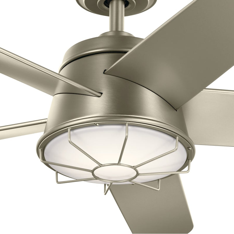 Kichler Daya 54in 1-Light LED Ceiling Fan | Coastal Satin Black Steel with Opal Glass | Living Room & Covered Patio | 54in Blade | Model 310072SBK
