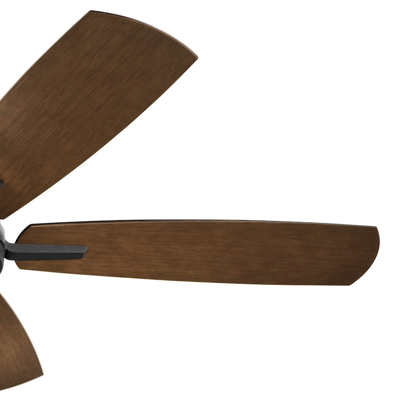 Kichler Lydra 52in Ceiling Fan with Light | Olde Bronze Steel and Dark Walnut Blades | Covered Patio & Living Room Fan | 900 Lumens | Model 310073OZ