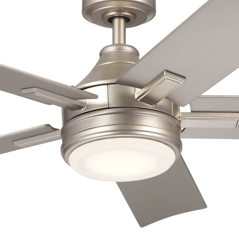 Kichler Tide 52in Ceiling Fan | White with Frosted Glass Light Kit | Living Room & Bedroom | 52 x 52 x 14 in | Model 310075WH